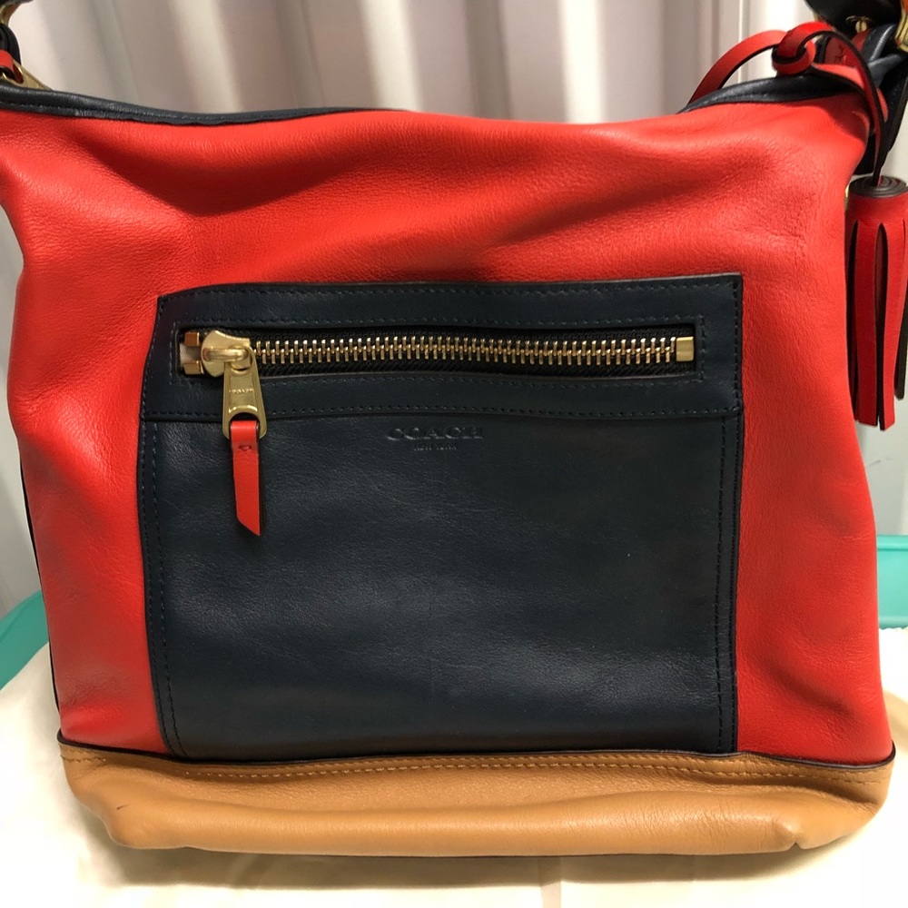 Coach Legacy Red/Navy/Tan Shoulder Bag